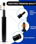 Rythalix office chair gas lift cylinder, black metal, 12.2–18.5 in height, 6.3 in stroke, 1000 lb Class 4 universal fit