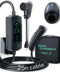 Portable Level 1 And 2 Ev Charger 40 Amp With Nacs Connector For Tesla, 25Ft cable, smart LED display and Nema 14-50 plug.