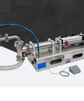 Pro Grade Semi Automatic Pneumatic Bottle Filler Machine Built Tough And No Fuss Operation Quick Volume Control Smooth Pouring setup with stainless steel frame.
