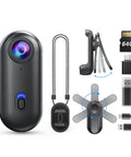 1440P Patrol Ready Body Camera With Audio, Built In 128GB Storage, Dual 1800mAh Batteries With Dock, Wearable Police Camera With Accessories