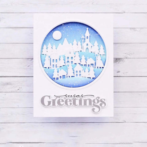 Card featuring 21 Piece Nesting Round Frame Metal Die Cuts Set With Circle Frame Tags for scrapbooking and card making, 13.6 cm dies.