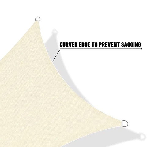 Butter Cream 10 Ft By 13 Ft Sun Shade Sail UV Blocking For Backyard Deck Patio Garden And Outdoor Spaces Breathable HDPE detail view