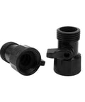 Close-up of Three Sets Hose Connector Kit For Garden Water Hose And Expandable Hose Includes Male And Female Fittings With Individual On Off Valve