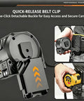 Built Tough 3 In 1 Laser Tape Measure And Rangefinder With Cross Line Level and Heavy Duty Magnetic Hook for easy belt carry and access.