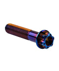 Top Shelf Pro Grade 5 Titanium Flange Head Torx Bolts M8x40mm Burnt Blue showing threaded shaft and cap design.