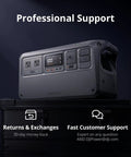 Ultra Quiet 1024Wh LiFePO4 Portable Power Station That Delivers 2200W Continuous Power And 2600W Peak 140W USB C 23Db Silent Solar Generator Built For Home Backup And Camping Solar Panel Optional shown with professional support services.