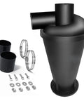 Heavy Duty Turbo Dust Cyclone Canister Vacuum With Beast Mode Suction And Dual Filter Setup For Tough Industrial And Home Cleanup Jobs featuring black plastic dust collector parts.