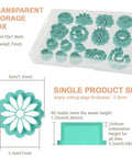 Hella Awesome Mini Flower Polymer Clay Cutters For Crafting Chic Daisy Rose Lotus Shapes With Top Shelf Hobby Molds in storage box.