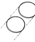 Two black cables from Marine Throttle And Shift Remote Control Cable Kit 16ft 5m Black With Clevis Fits Yamaha Honda Suzuki Nissan Tohatsu Chrysler