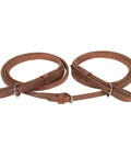 ProTack Western Dressage Reins, Half Inch by Nine Foot, Oiled Extra Heavy Harness Leather, Roper Style With Buckle For Easy Conversion