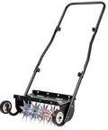 18-Inch Push Spike Lawn Aerator With Pro Grade Heavy Duty Rolling Design with steel handle and rotary spikes