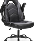 Ergonomic Gaming Desk Chair With PU Leather Upholstery, Comfy Lumbar Support, Extra Cushioned, Height Adjustable Rolling Base