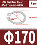 Big Ass 304 Stainless Steel External Circlips Retaining Rings 160mm inner diameter for heavy duty machinery use.