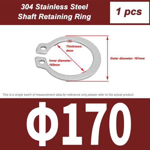Big Ass 304 Stainless Steel External Circlips Retaining Rings 160mm inner diameter for heavy duty machinery use.