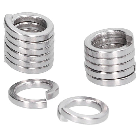 150 Piece Spring Lock Washers Kit A2 70 Stainless Steel Marine Grade Split Square Washers For Automotive DIY Construction Engineering And Home Repair Projects M3 To M5, stacked washers