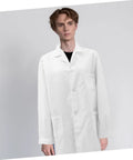 Men's White Lab Coat Long Sleeve Scrub Jacket for Medical Students and Docs, Classic Laboratory Coat for Clinic and Hospital Use