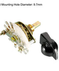 1P8T 1 Pole 8 Position Band Selector Rotary Switch With Knob For DIY Electronics, 9.7mm Mount Hole, 6mm Shaft, 1 Deck, 9 Pins
