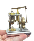 Gamma Type Vertical Stirling Engine Model With Dope High Precision Metal Build And True Heat Driven Motion For Education And STEM Enthusiasts A Creative Gift For Engineers And Collectors, brass and aluminum desktop model held in hand