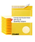 Yellow Bubble Mailers 6x9 Inch 100 Pack Padded Self Sealing Envelopes stacked display