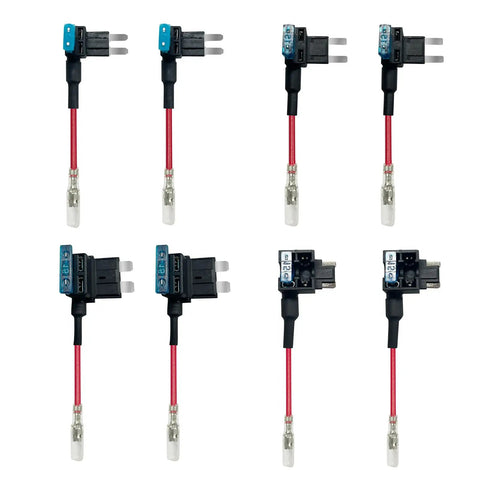 Eight fuses from Hardwire Dash Cam Kit With USB C Port And Car Charger Cable 12V To 24V In 5V Output Fuse Kit With Four Fuses