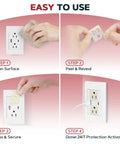 4-step installation guide for 18 Pack Fire Suppression Stickers For Electrical Outlets And Power Strips Self Adhesive Heat Activated Fire Protection Pads No Power Needed Easy Install Home Safety Upgrade