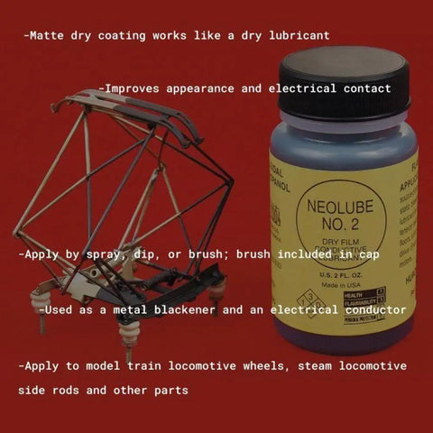 Aluminum And Graphite Lubricant 2 Oz For Industrial Machinery And Equipment Maintenance Use To Reduce Friction And Extend Tool Life For Metal Machines on bottle beside model train part