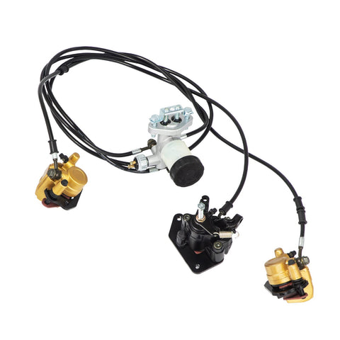 Go Kart Hydraulic Brake Master Cylinder Kit With Caliper Hose And Pad All In One Universal Brake System For 150cc Go Karts Durable Aluminum Master Cylinder DOT3 Fluid Ready For Easy Install