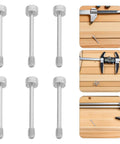 Built Damn Tough Stainless Steel Hex Socket Bolts And Nuts Set With Self Locking Anti Vibration Threads, Precision Flat Head Screws laid out on wood.