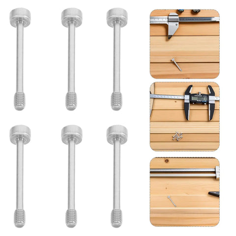 Built Damn Tough Stainless Steel Hex Socket Bolts And Nuts Set With Self Locking Anti Vibration Threads, Precision Flat Head Screws laid out on wood.