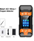 Heavy Duty Stud Finder And Wall Scanner With Laser Distance Meter And Copper Wire Detector showing buttons and LCD screen.