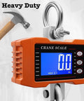 Heavy Duty Digital Crane Scale 1000kg 2000lb For Indoor Outdoor Use, High Accuracy Hanging Scale With Backlit LCD, Side View