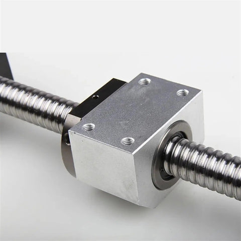 SFU3210 C7 Precision High Performance Ball Screw Kit 1250Mm showing metal threaded rod with nut for CNC router builds.