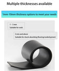 Heavy Duty Black Rubber Anti Vibration Mat For Machinery Oil Proof Shop Grade Shock Absorber Pad, various thicknesses shown.