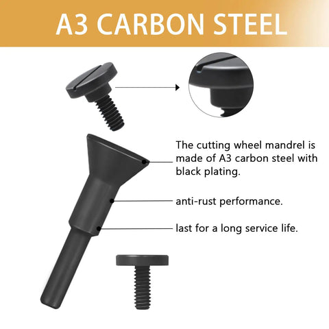 Beefed Up Mounting Mandrel Set For Die Grinder And Rotary Tool With A3 carbon steel construction and anti-rust performance.