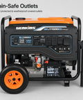 8000 Watt Gas Or Propane Dual Fuel Portable Generator With Electric Start For Home Backup And RV Use 120 To 240 Volt Output