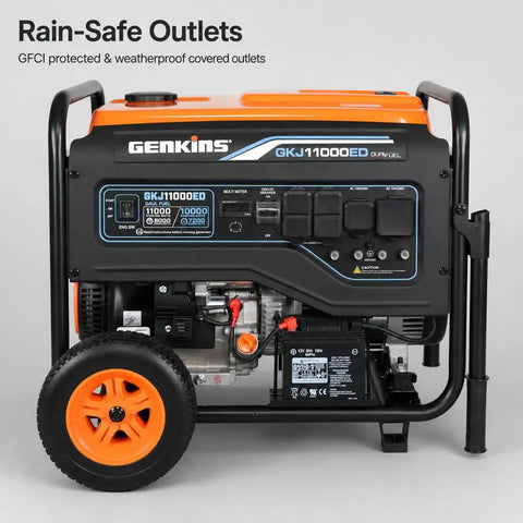 8000 Watt Gas Or Propane Dual Fuel Portable Generator With Electric Start For Home Backup And RV Use 120 To 240 Volt Output