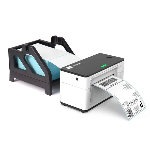 Heavy Duty Pro Grade Label Holder For Rolls And Fan Fold Labels Compatible With Most Desktop Thermal Printers Keeps Shipping Labels Secure On Roll Or Fan Fold Paper Black Finish For Industrial Office Use with printer