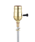 DIY Lamp Repair Hardware Kit With Zinc Plated 12 Inch All Thread Lamp Pipes One Eighth Inch Thread Washers And Nuts Two Piece Set For Rewiring And Restoring Lamps shown installed.