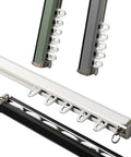 Top Notch White Curtain Track System For Wall Or Ceiling Mount Featuring Ultra Silent Nano Rollers And Smooth Gliding Runners Perfect Easy Install Home Décor Upgrade With Durable Aluminum Build And Complete End Cap Kit Included For Total Room Elegance. White aluminum curtain track with rollers and end caps