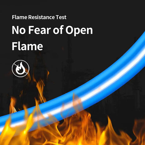 Blue PU Pneumatic Tubing Kit 4mm Outer Diameter 2.5mm Inner Diameter 39.4ft 12m shown with flame resistance test
