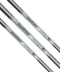Pro Grade SteelFiber i95 Golf Iron Shaft Set Six Through Pitching Wedge Forty One In Stiff Flex Lightweight Graphite Tech showing three shafts.