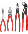 Cobra Pliers Set 4 Piece Including Combination Cutter And Needle Nose Pliers, Heavy Duty Forged Tools With Plastic Coated Handles For Tough Use