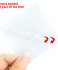 Hand holding Stick On Shelf Clips No Drill Punch Free Self Adhesive Pegs for Kitchen Cabinets and Bookshelves Quick Install holds up to 10 lbs