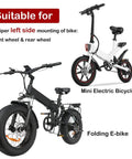 Mini and folding e-bikes suitable for HB 876E Electric Bike Hydraulic Disc Brake Set With Four Pistons, Power Off Braking, 160mm Rotors, 2 Pin Sensor Included, Left Front Right Rear Calipers, Mounting Adapters