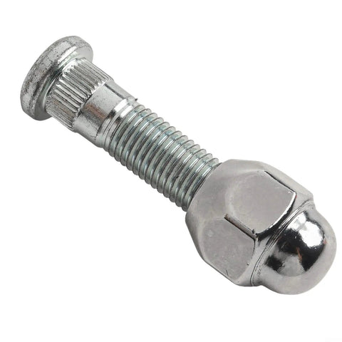 Premium Wheel Lug Stud Kit M12x1.5 For Hyundai Sonata Elantra Santa Fe And Kia Optima Sorento With Solid Steel Replace Bolts 28mm Hex 21mm, chrome lug stud close-up