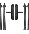 Solid Decorative Garage Door Hardware Kit With Smooth Damping Hinges And Rust Proof Steel Handles For Vintage Cabinets And Interior Doors That Roll Like Butter And Stay Put No Bounce Back Ever - black steel hinges and handles