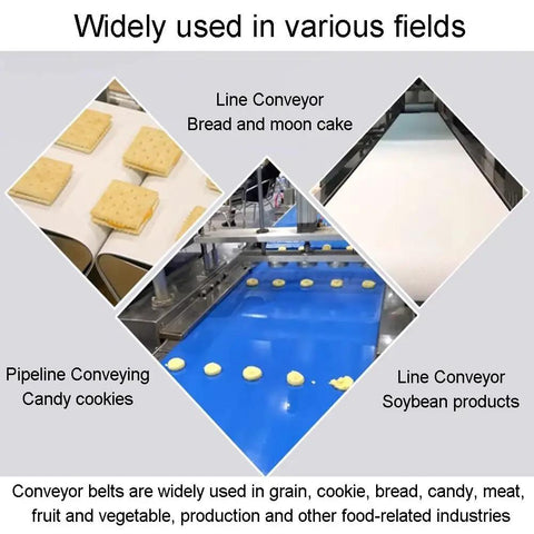 Heavy Duty Beefy PU Conveyor Belt For Food Packaging 2.6 By 16.4 Ft Replacement For Grain Bucket Pulley Industrial Production Line Accessory Durable Belt With Heat Resistance And Wear Resistance in food production