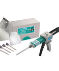 Underwater Pool Epoxy Repair Kit For Cracks And Leaks Waterproof Putty For Concrete Fiberglass And PVC Easy DIY Sealant For Pools And Spas No Drain Needed DMK 5000 50ml White with applicator gun and accessories.