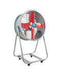 Heavy Duty Industrial Floor Fan 24 Inch With Wheels High Speed Drum Blower Steel Housing Rust Resistant Grille on cart
