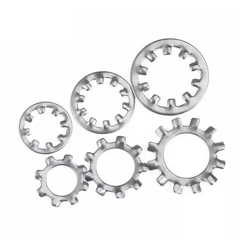 Heavy Duty 304 Stainless Steel Lock Washers Set M3 To M12 With Internal Teeth And External Teeth Star Style, Corrosion Resistant Pack Of 1000 Pcs
